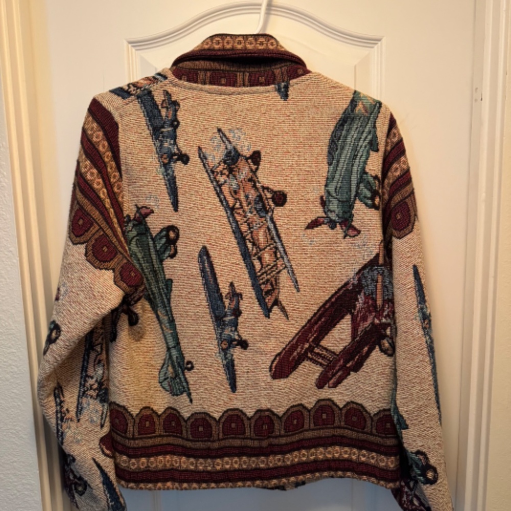 Painted Pony Tapestry Jacket with Airplane design M - Picture 7 of 8